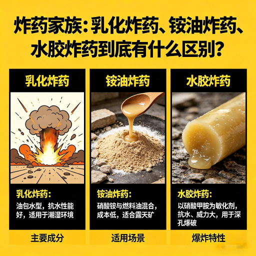 茂县炸药家族：乳化炸药、铵油炸药、水胶炸药到底有什么区别？